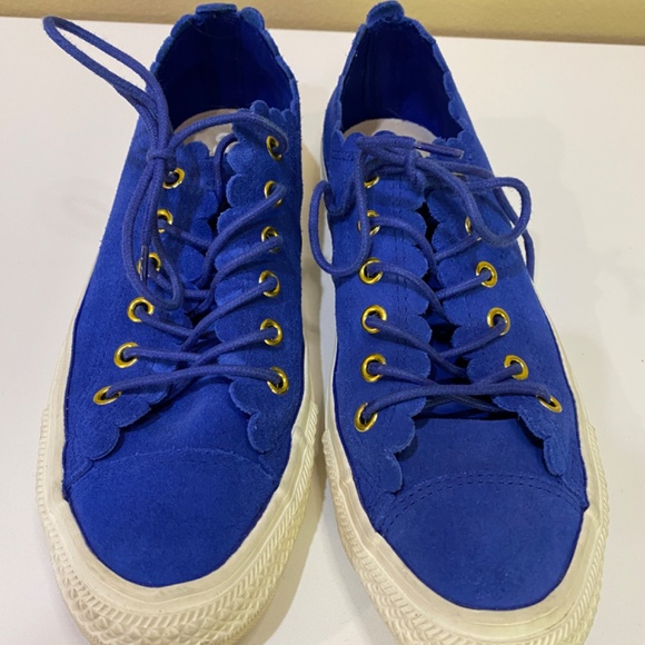 Converse Blue Scalloped Suede Women's Size 7.5 Chuck Taylor Ox Sneakers - Picture 12 of 12